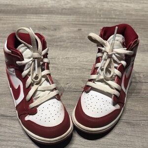 Jordan Kids Red and White Sneakers